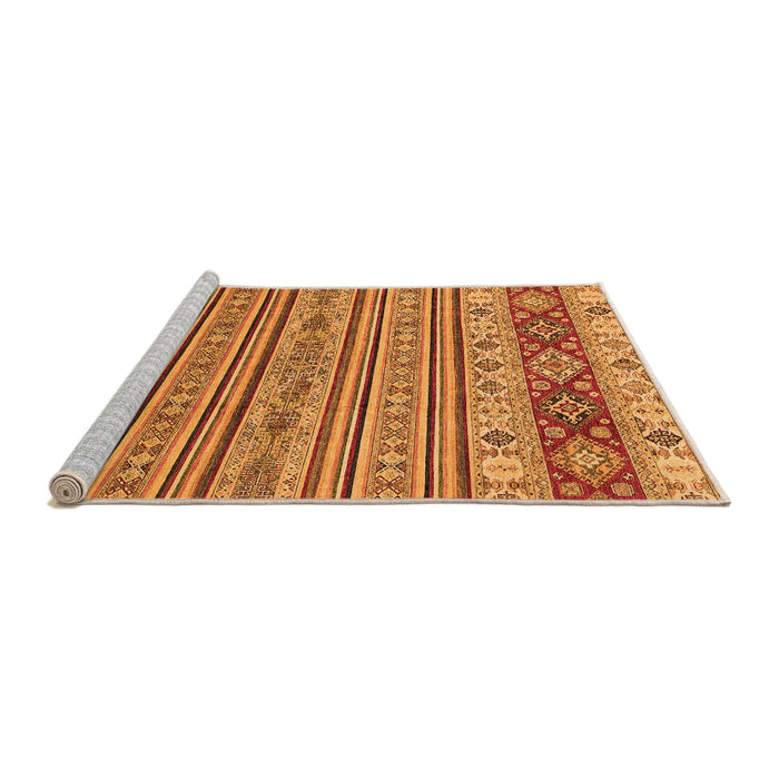 Sideview of Machine Washable Abstract Orange Modern Area Rugs, wshabs2579org