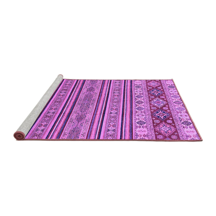 Sideview of Machine Washable Abstract Purple Modern Area Rugs, wshabs2579pur