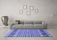 Machine Washable Abstract Blue Modern Rug, wshabs2579blu