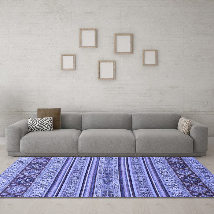 Machine Washable Abstract Blue Modern Rug in a Living Room, wshabs2579blu