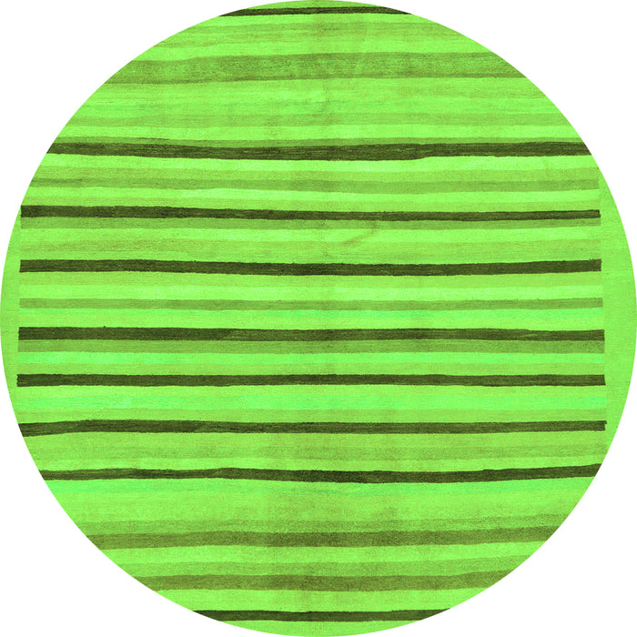 Round Solid Green Modern Rug, abs257grn
