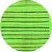 Round Solid Green Modern Rug, abs257grn