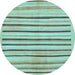 Round Solid Light Blue Modern Rug, abs257lblu