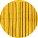 Round Solid Yellow Modern Rug, abs257yw