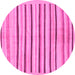 Round Solid Pink Modern Rug, abs257pnk