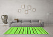 Machine Washable Solid Green Modern Area Rugs in a Living Room,, wshabs257grn