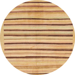 Round Abstract Orange Solid Rug, abs257