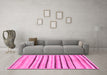 Machine Washable Solid Pink Modern Rug in a Living Room, wshabs257pnk