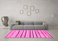 Machine Washable Solid Pink Modern Rug, wshabs257pnk