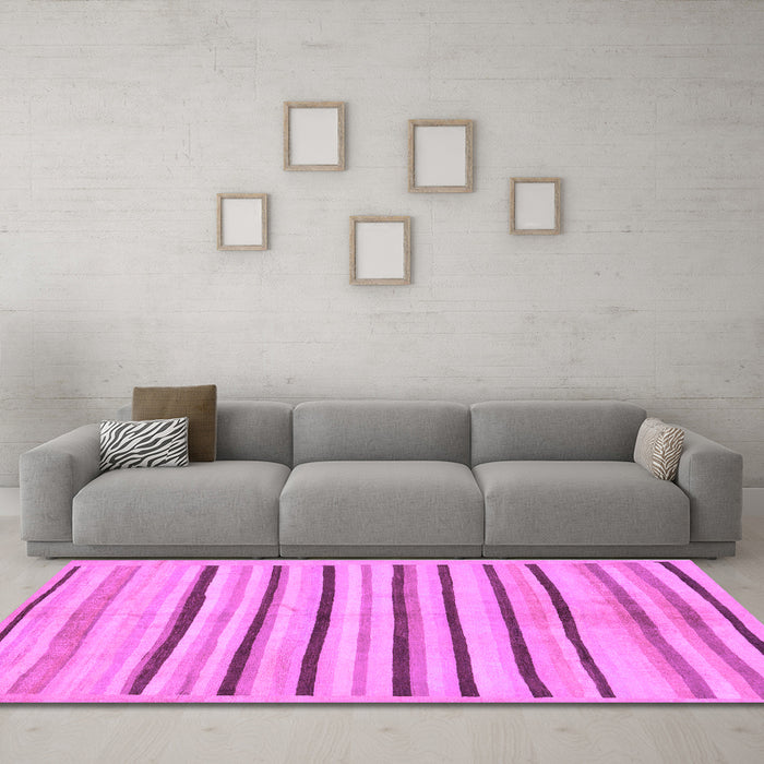 Machine Washable Solid Purple Modern Area Rugs in a Living Room, wshabs257pur