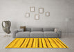 Machine Washable Solid Yellow Modern Rug in a Living Room, wshabs257yw