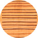 Round Machine Washable Solid Orange Modern Area Rugs, wshabs257org