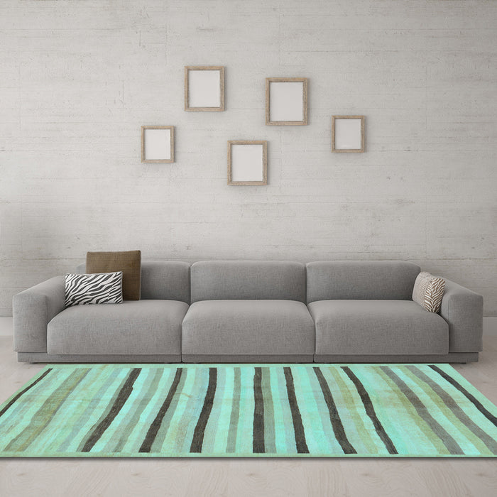 Machine Washable Solid Light Blue Modern Rug in a Living Room, wshabs257lblu