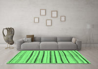 Machine Washable Solid Emerald Green Modern Rug, wshabs257emgrn