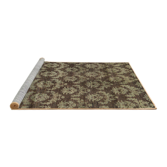 Sideview of Machine Washable Abstract Dark Brown Rug, wshabs258