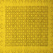 Square Machine Washable Oriental Yellow Traditional Rug, wshabs2580yw