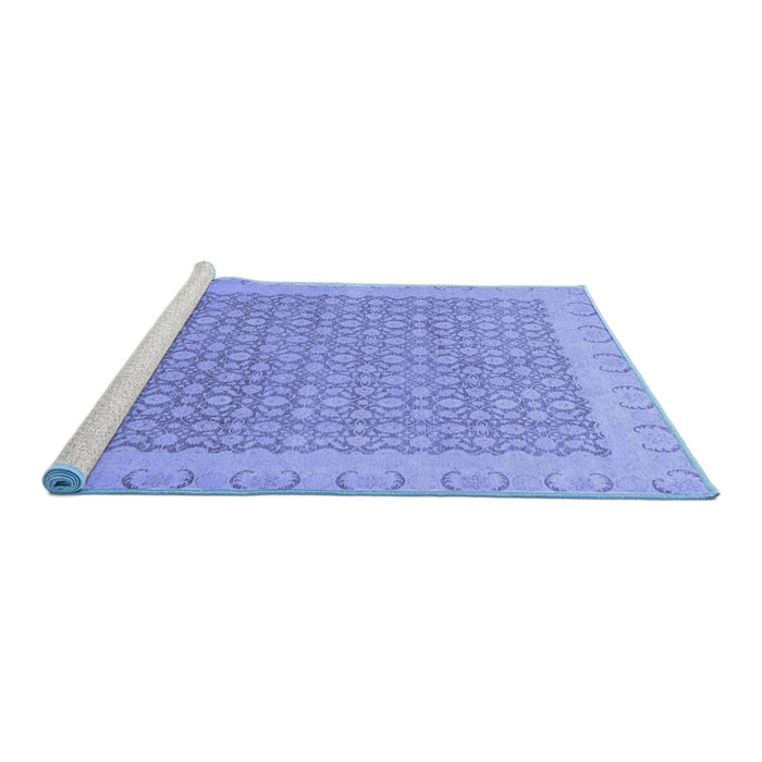 Sideview of Machine Washable Oriental Blue Traditional Rug, wshabs2580blu
