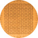 Round Oriental Orange Traditional Rug, abs2580org