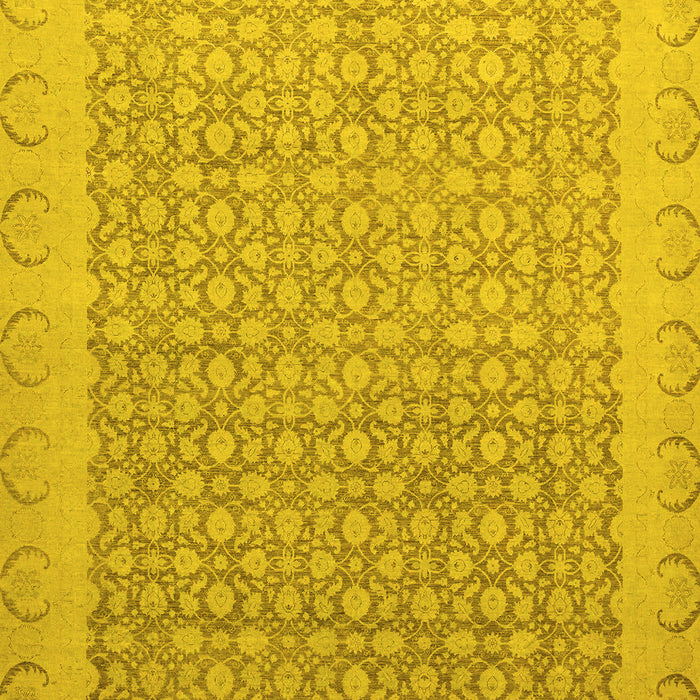 Machine Washable Oriental Yellow Traditional Rug, wshabs2580yw