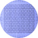 Round Machine Washable Oriental Blue Traditional Rug, wshabs2580blu