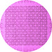 Round Machine Washable Oriental Purple Traditional Area Rugs, wshabs2580pur