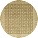 Round Machine Washable Abstract Cinnamon Brown Rug, wshabs2580