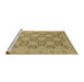 Sideview of Machine Washable Abstract Cinnamon Brown Rug, wshabs2581