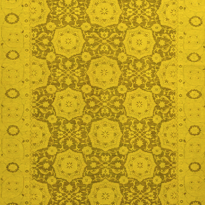 Machine Washable Oriental Yellow Traditional Rug, wshabs2581yw