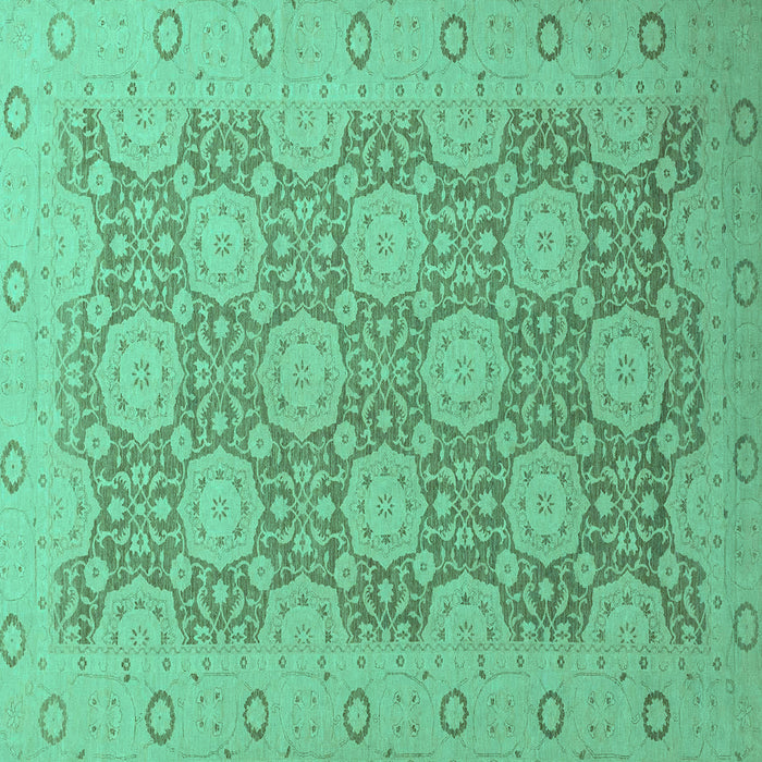 Square Oriental Turquoise Traditional Rug, abs2581turq