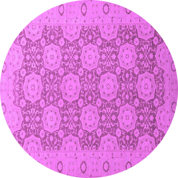 Round Oriental Purple Traditional Rug, abs2581pur