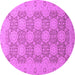 Round Oriental Purple Traditional Rug, abs2581pur