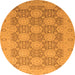 Round Oriental Orange Traditional Rug, abs2581org