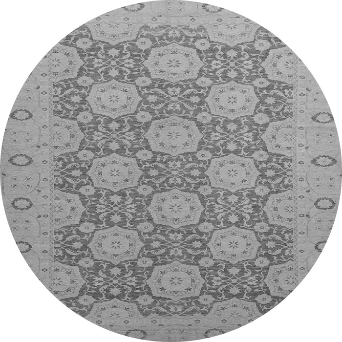 Round Oriental Gray Traditional Rug, abs2581gry