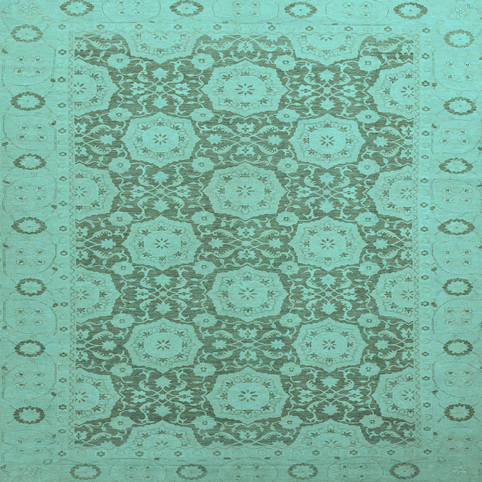 Square Machine Washable Oriental Light Blue Traditional Rug, wshabs2581lblu