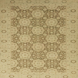 Square Machine Washable Abstract Cinnamon Brown Rug, wshabs2581