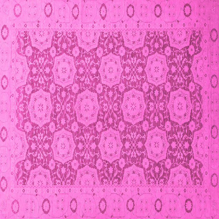 Square Machine Washable Oriental Pink Traditional Rug, wshabs2581pnk