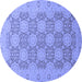 Round Oriental Blue Traditional Rug, abs2581blu