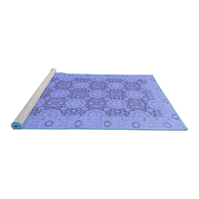 Sideview of Machine Washable Oriental Blue Traditional Rug, wshabs2581blu