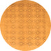 Round Oriental Orange Traditional Rug, abs2582org