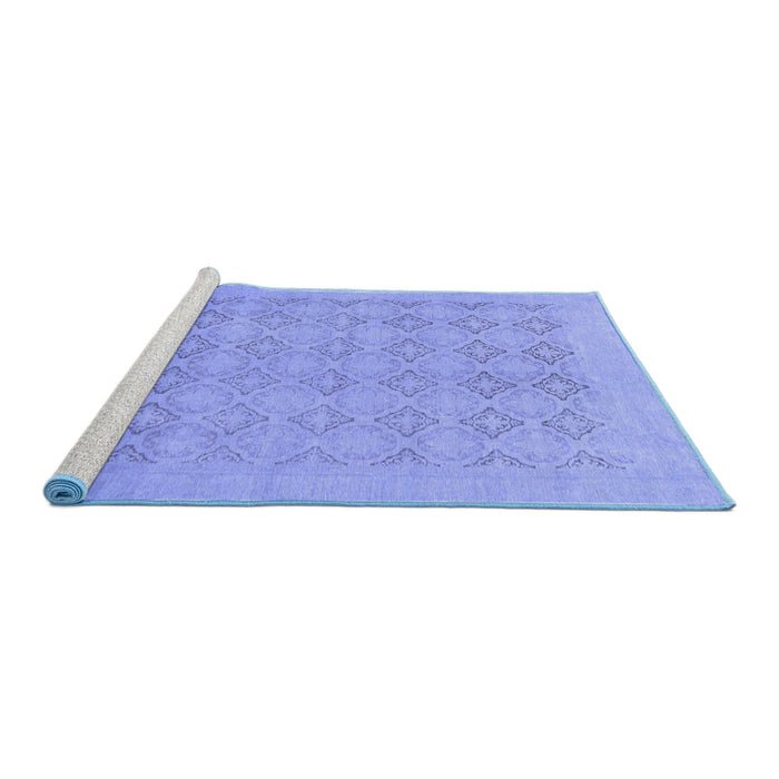 Sideview of Machine Washable Oriental Blue Traditional Rug, wshabs2582blu