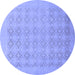 Round Oriental Blue Traditional Rug, abs2582blu