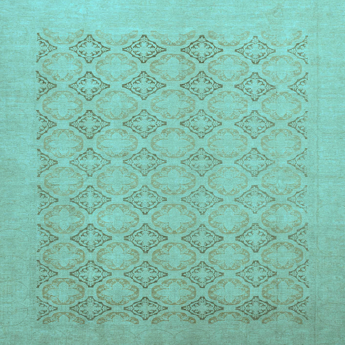 Square Oriental Light Blue Traditional Rug, abs2582lblu