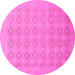 Round Oriental Pink Traditional Rug, abs2582pnk