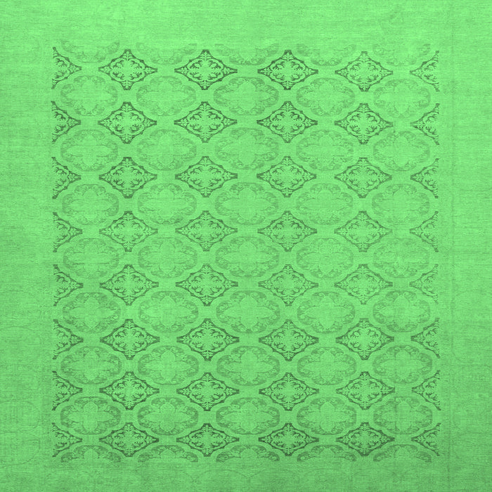 Square Oriental Emerald Green Traditional Rug, abs2582emgrn