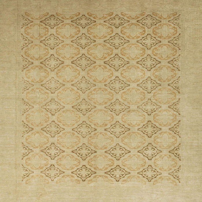 Square Abstract Orange Gold Oriental Rug, abs2582