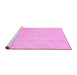 Sideview of Machine Washable Oriental Pink Traditional Rug, wshabs2583pnk
