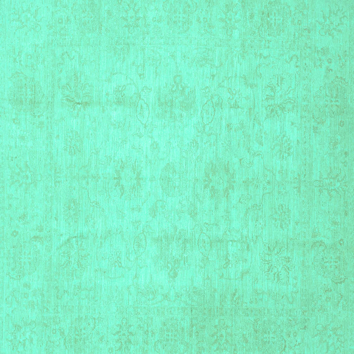 Square Oriental Turquoise Traditional Rug, abs2583turq