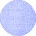 Round Oriental Blue Traditional Rug, abs2583blu