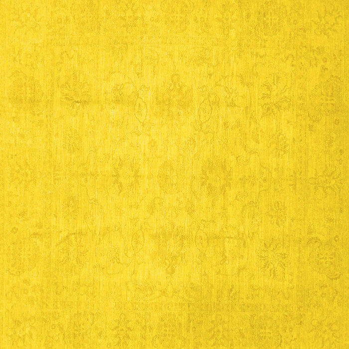 Square Machine Washable Oriental Yellow Traditional Rug, wshabs2583yw