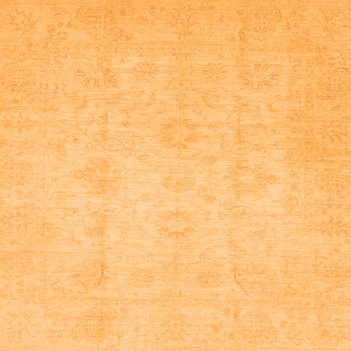 Square Machine Washable Oriental Orange Traditional Area Rugs, wshabs2583org